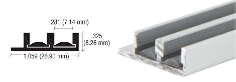 CRL Satin Anodized Lower Track With Fiber Inserts for 1/4" Panels - 12 ft long