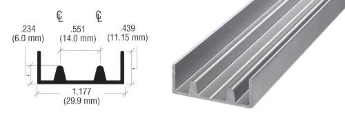 CRL Satin Anodized Aluminum Lower Double Channel - 12 ft long