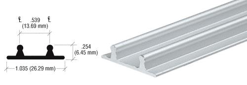 CRL Satin Anodized Aluminum Lower Channel for Deep Recess Installations - 12 ft long
