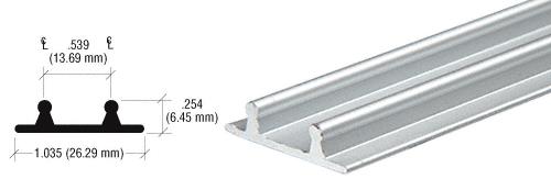 CRL Brite Anodized Aluminum Lower Channel for Deep Recess Installations - 12 ft long