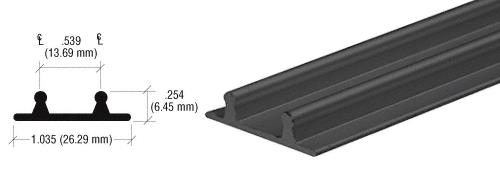 CRL Flat Black Aluminum Lower Channel for Deep Recess Installations - 12 ft long