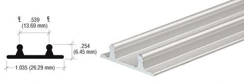 CRL Brushed Nickel Aluminum Lower Channel for Deep Recess Installations - 12 ft long