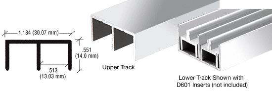 CRL Brite Anodized "Standard" Aluminum Upper or Lower Channel - 12 ft long
