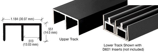 CRL Flat Black "Standard" Aluminum Upper or Lower Channel - 12 ft long