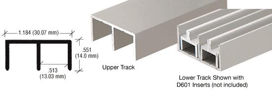 CRL Brushed Nickel "Standard" Aluminum Upper or Lower Channel - 12 ft long