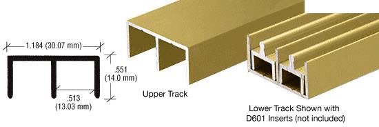 CRL Gold Anodized "Standard" Aluminum Upper or Lower Channel - 12 ft long