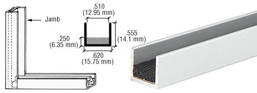 CRL Satin Anodized Sponge Rubber Lined Jambs - 12 ft long