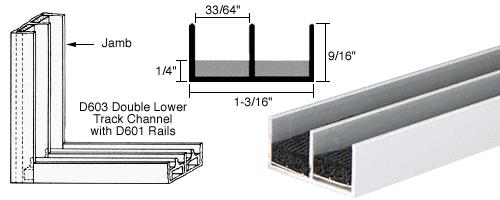 CRL Satin Anodized Sponge Rubber Lined Double Jambs - 12 ft long