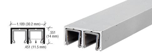 CRL Satin Anodized Aluminum Plastic Lined Double Upper Channel - 12 ft long