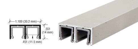CRL Brushed Nickel Aluminum Plastic Lined Double Upper Channel - 12 ft long