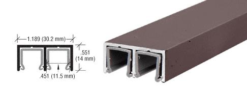 CRL Bronze Duranodic Aluminum Plastic Lined Double Upper Channel - 12 ft long