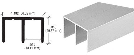 CRL Satin Anodized Extra Depth Aluminum Upper Channel - 12 ft long