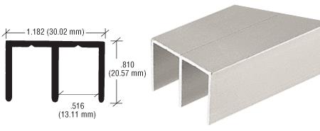 CRL Brushed Nickel Extra Depth Aluminum Upper Channel - 12 ft long
