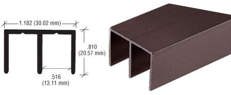 CRL Duranodic Bronze Aluminum Extra Depth Upper Channel - 12 ft long