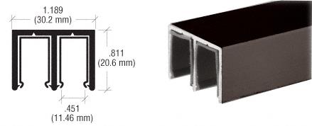 CRL Duranodic Bronze Plastic Lined Upper Channel - Height 13/16" - 12 ft long