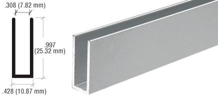 CRL Satin Anodized 1/4" Single Channel With 1" High Wall - 12 ft long