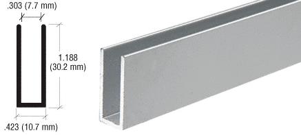 CRL Satin Anodized Aluminum Channel Extrusion with 1-3/16" High Wall - 12 ft Long