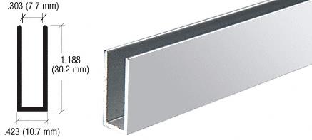 CRL Brite Anodized Aluminum Channel Extrusion with 1-3/16" High Walls -12 ft Long