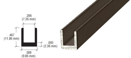 CRL Oil Rubbed Bronze 1/4" Single Aluminum Channel - 12 Ft Long