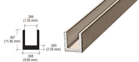 CRL Brushed Nickel 1/4" Single Aluminum Channel - 12 Ft Long