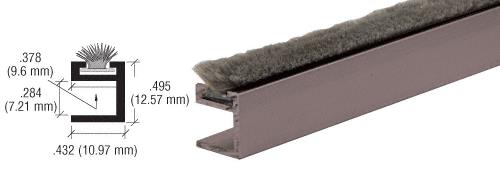 CRL Duranodic Bronze 1/2" Wide Dust Proof Wiper (Rail) - 12 ft long