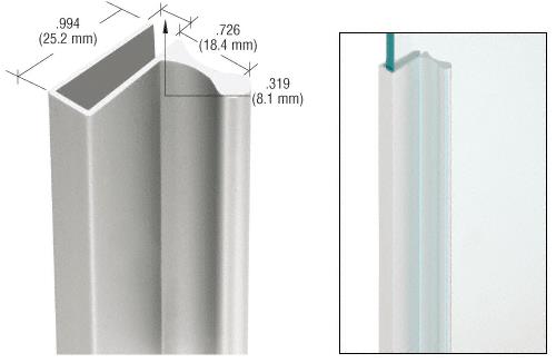 CRL Satin Anodized Extruded Aluminum for Showcase Finger Pulls With 1" Lip - 12 ft Long