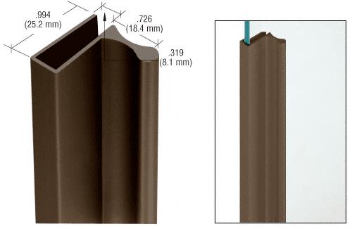 CRL Duranodic Finish Extruded Aluminum for Showcase Finger Pulls With 1" Lip - 12 ft Long