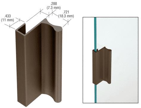 CRL 3" Duranodic Bronze Aluminum Pull with 7/16" Lip for Sliding Glass and Panel Doors