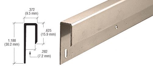 CRL Brushed Nickel Finish 1/4" Deep Nose "J" Channel - 12 ft long