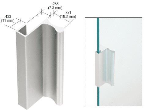 6" Satin Anodized Aluminum Pull with 7/16" Lip for Sliding Glass and Panel Doors