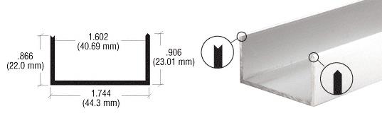 CRL Satin Anodized 1-3/4" U-Channel - 12 ft Long