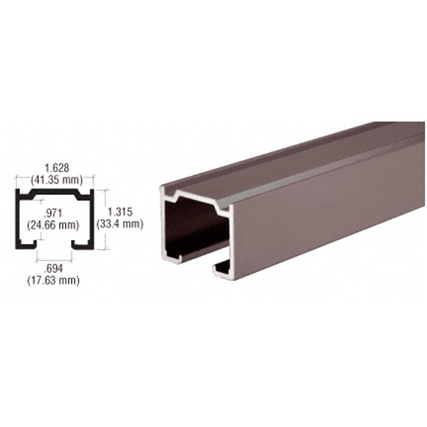 CRL Duranodic Bronze Anodized Enclosed Double Overhead Track - 12 ft long