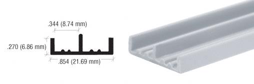 CRL Gray Lower Plastic Track for 1/4" Panels - 12 ft long