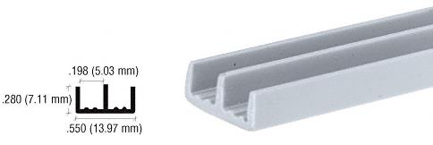 CRL Lower Gray Plastic Track for 1/8" Sliding Panels - 12 ft long