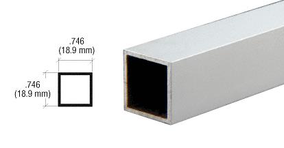 CRL Satin Anodized 3/4" Square Aluminum Tubing - 12 ft Long