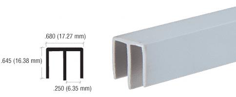 CRL Upper Gray Plastic Track for 3/16" Sliding Panels - 12 ft long