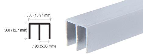 CRL Upper Gray Plastic Track for 1/8" Sliding Panels - 12 ft long