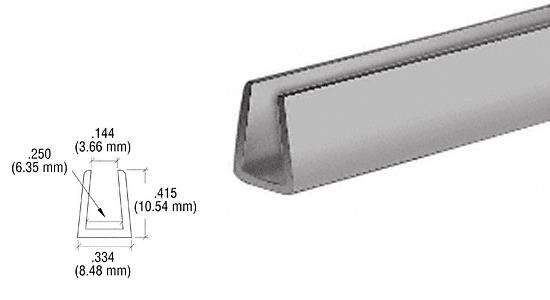 CRL 1/4" Gray Plastic U-Channel - 12 ft Long