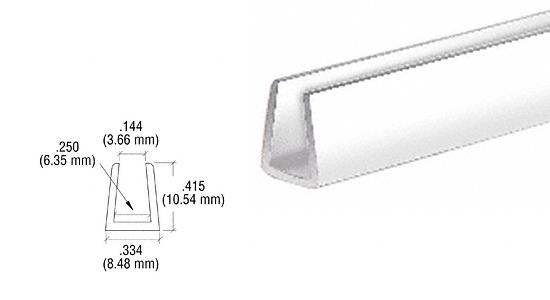 CRL 1/4" White Plastic U-Channel - 12 ft Long