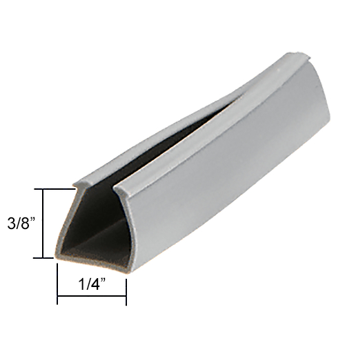CRL Glazing Vinyl; 1/4" Channel Depth 9/32" Metal Opening for 1/4" Glass -- 100 ft Roll