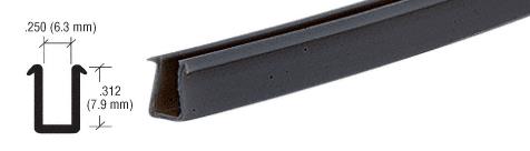 CRL Flat Black Semi-Rigid Showcase Vinyl for 1/4" Glass - 12 ft long