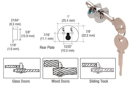 CRL Chrome Finish Universal Plunger Lock