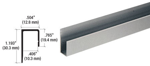 CRL Brushed Nickel Aluminum Deep Nose 3/8" "J" Channel - 12 ft Long