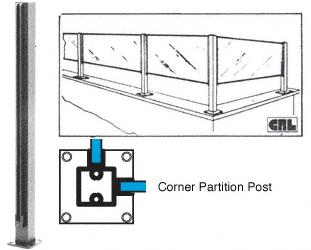 CRL Satin Anodized Air Space Corner Partition Post