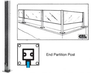 CRL Satin Anodized Air Space End Partition Post