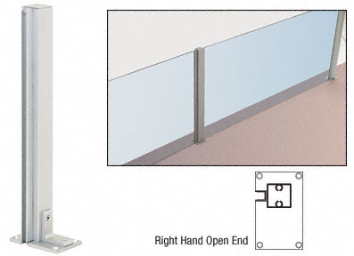 CRL Satin Anodized 36" Right Hand Open End Standard Partition Post