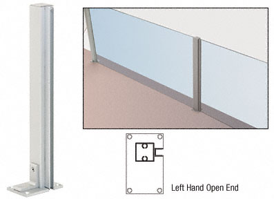 CRL Satin Anodized 36" Left Hand Open End Standard Partition Post