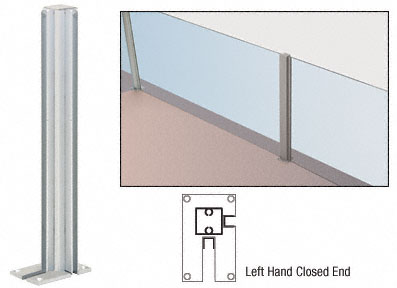 CRL Satin Anodized 36" Left Hand Closed End Standard Partition Post