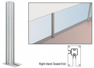 CRL Satin Anodized 36" Right Hand Closed End Standard Partition Post