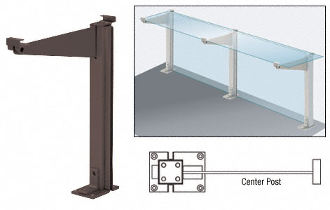 CRL D995 Series Duranodic Bronze 18" Center Partition Post With Top Shelf